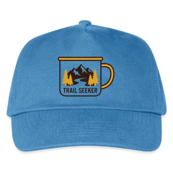Berge Tasse Wander Logo - Kinder Basecap - Pfauenblau - Vorne