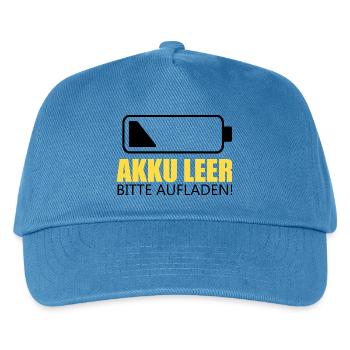 Akku leer , bitte Aufladen! - Kinder Basecap - Pfauenblau - Vorne