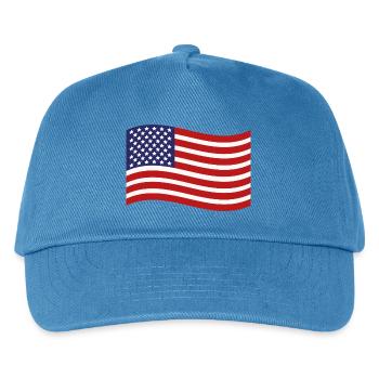 Flagge der Vereinigten Staaten - Kinder Basecap - Pfauenblau - Vorne