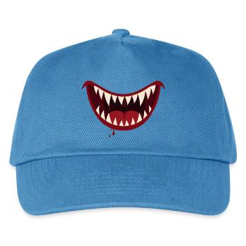 Wildes Grinsen Haibiss - Kinder Basecap - Pfauenblau - Vorne