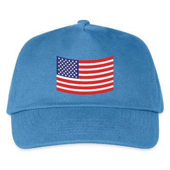 Flagge der Vereinigten Staaten - Kinder Basecap - Pfauenblau - Vorne
