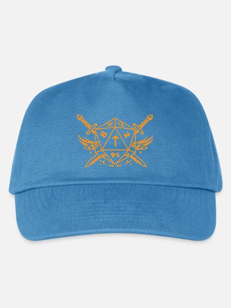 Tiwaz-Rune D20 mit Schwertern als Kämpferklasse - Kinder Basecap - Pfauenblau