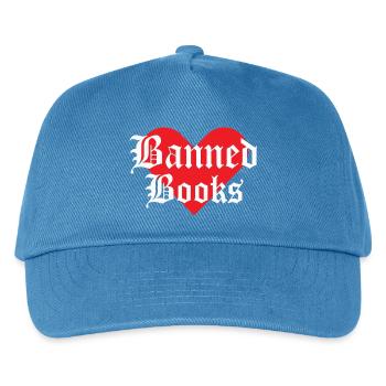 Verbotene Bücher Herz-Design - Kinder Basecap - Pfauenblau - Vorne