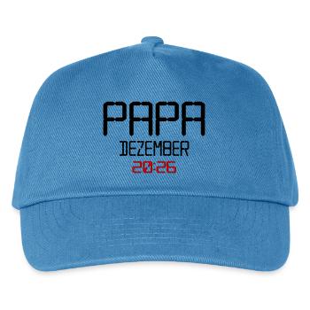 Geburt Baby Papa, Dezember 2026 - Kinder Basecap - Pfauenblau - Vorne