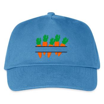 Karottenbanner mit orangefarbenen Karotten - Kinder Basecap - Pfauenblau - Vorne