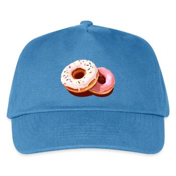 Bunter Donut-Print auf Freizeitkleidung - Kinder Basecap - Pfauenblau - Vorne