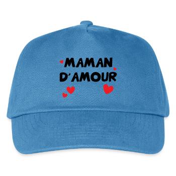 Maman d'Amour - Muttertag - Kinder Basecap - Pfauenblau - Vorne