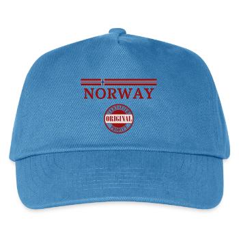 Norwegische Flagge, Norwegischer Stolz - Kinder Basecap - Pfauenblau - Vorne