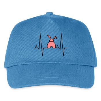 Verspieltes Häschen mit Herzen - Kinder Basecap - Pfauenblau - Vorne