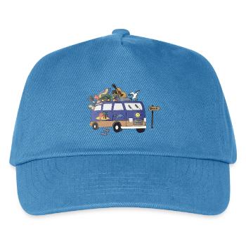 Beach Camper Motif Vanlife Camping Holiday - Kids’ Baseball Cap - peacock-blue - Front