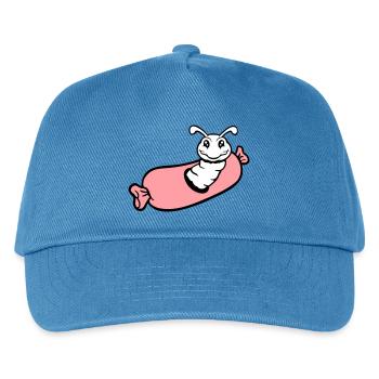 trou de chenille saucisse saucisses grill faim manger - Casquette de baseball Enfant - bleu paon - Devant