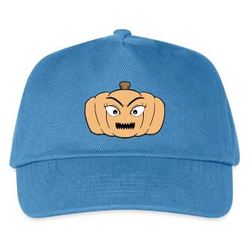 Spukhafter Halloween Gruseliger Kürbis - Kinder Basecap - Pfauenblau - Vorne