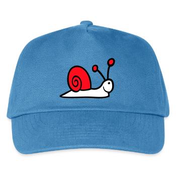 Schnecke Schneckenhaus niedlich süß glücklich Cool - Kinder Basecap - Pfauenblau - Vorne