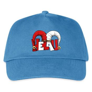 Narrenkappe Karneval Fasching Joker Helau Gruß  - Kinder Basecap - Pfauenblau - Vorne