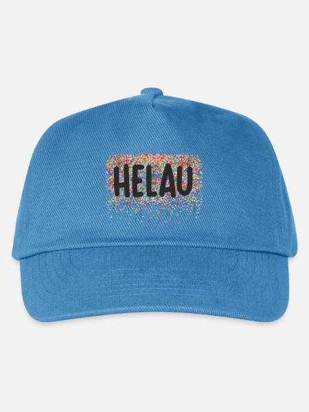 Helau Konfetti Festdruck - Kinder Basecap - Pfauenblau