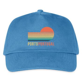 Porto, Portugal - Kinder Basecap - Pfauenblau - Vorne