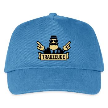 Trauzeuge Handzeichen (Polterabend / JGA / 2C) - Kinder Basecap - Pfauenblau - Vorne