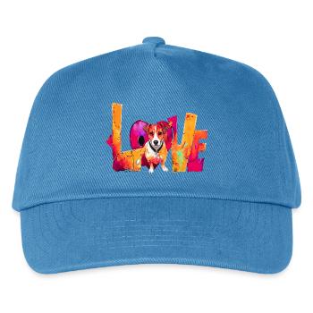Love Jack Russell Terrier Dog Shirt Pillow Decal - Kids’ Baseball Cap - peacock-blue - Front