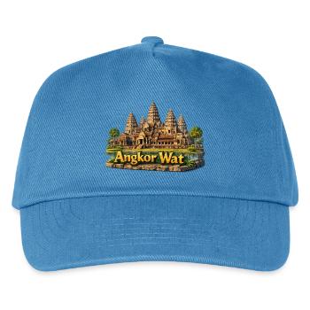 Angkor Wat: Temple complex in sand colors - Kids’ Baseball Cap - peacock-blue - Front