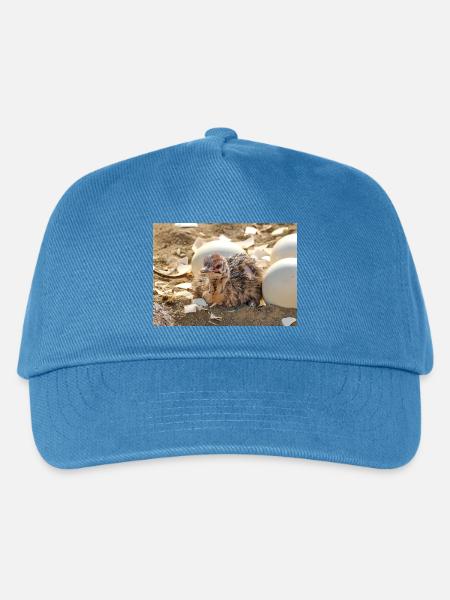 Straussenküken im Nest mit Eierschalen - Kinder Basecap - Pfauenblau