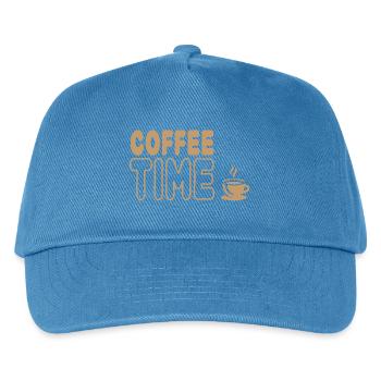 Coffee Time, Genuss aus der Kaffeetasse - Kinder Basecap - Pfauenblau - Vorne