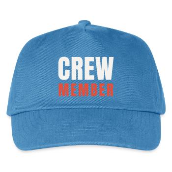 Crew Member Rot Akzent Zweifarbig Team Staff Event - Kinder Basecap - Pfauenblau - Vorne
