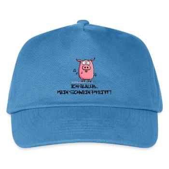 Ich Glaub mein Schwein pfeift! - Kinder Basecap - Pfauenblau - Vorne