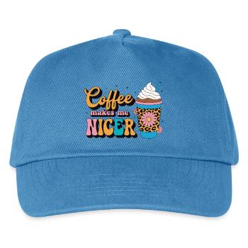Coffee Makes Me Nicer Kaffee - Kids’ Baseball Cap - peacock-blue - Front