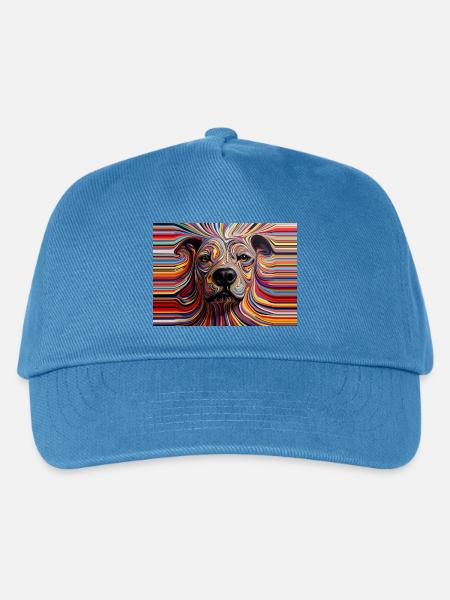 Psychedelisches Staffie – 128 - Kinder Basecap - Pfauenblau