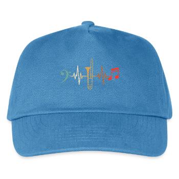 Posaunist Herzschlag-Posaune - Kinder Basecap - Pfauenblau - Vorne