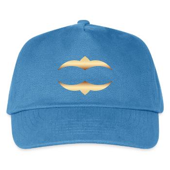 Goldenes Schnurrbart Logo - Kinder Basecap - Pfauenblau - Vorne
