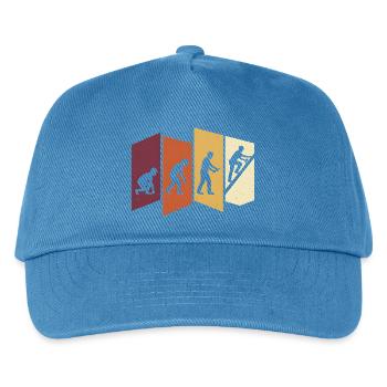 Dachdecker Evolution Retro Handwerk Beruf Spruch - Kinder Basecap - Pfauenblau - Vorne