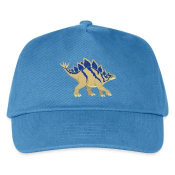 Blau gestreifter Stegosaurus im Vintage-Stil - Kinder Basecap - Pfauenblau - Vorne