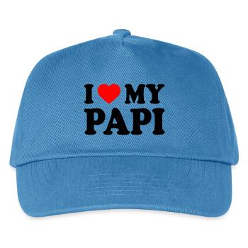 I love my papi - Kinder Basecap - Pfauenblau - Vorne