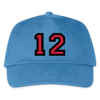 Le numéro 12 - Le numéro de douze - Casquette de baseball Enfant - bleu paon - Devant
