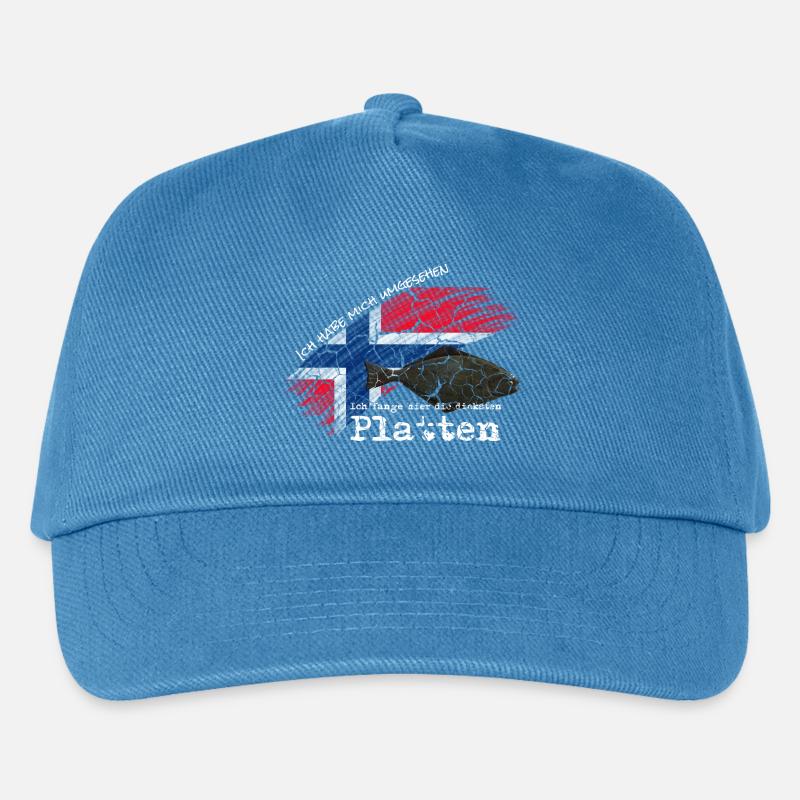 Die dicksten Platten I Heilbutt Angler Norwegen - Kinder Basecap - Pfauenblau