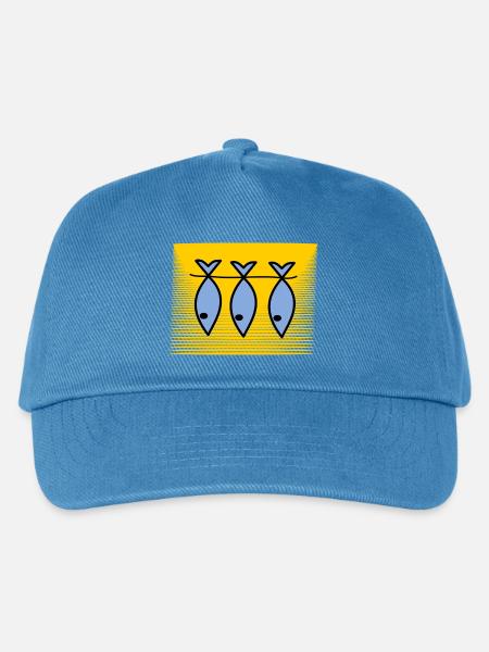 SARDINE. FISCH. APRILSCHERZ. OSTERN. MEER - Kinder Basecap - Pfauenblau