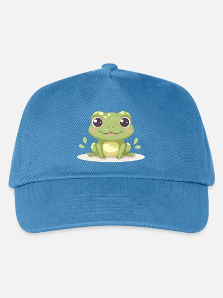 Süßer Frosch – Lustiges Tiermotiv für Froschfans - Kinder Basecap - Pfauenblau