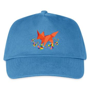 Origami Fox with Flowers - Kids’ Baseball Cap - peacock-blue - Front