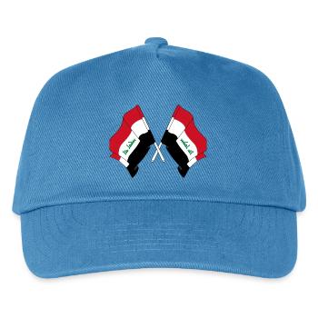 Zwei gekreuzte Flaggen des Irak - Kinder Basecap - Pfauenblau - Vorne