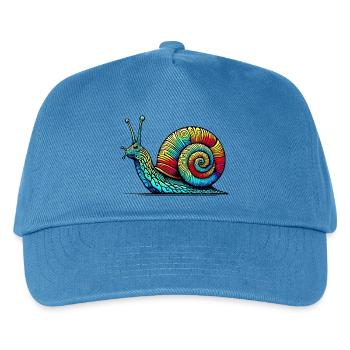 Schnecke - Kinder Basecap - Pfauenblau - Vorne