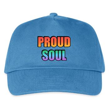 Stolze Soul-Farbverlaufstypografie - Kinder Basecap - Pfauenblau - Vorne
