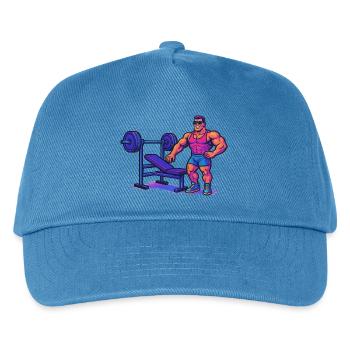 Bodybuilder Gym Comic - Kinder Basecap - Pfauenblau - Vorne