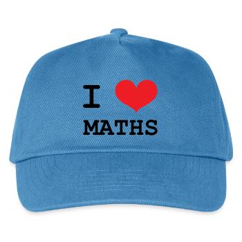 I Love Maths: Passion Mathematics T-Shirt - Kinder Basecap - Pfauenblau - Vorne