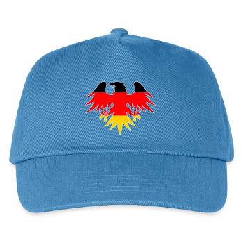 Deutscher Flaggenadler Motiv - Kinder Basecap - Pfauenblau - Vorne