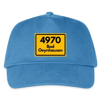 ALTE POSTLEITZAHL PLZ RETRO 4970 BAD OYENHAUSEN - Kinder Basecap - Pfauenblau - Vorne