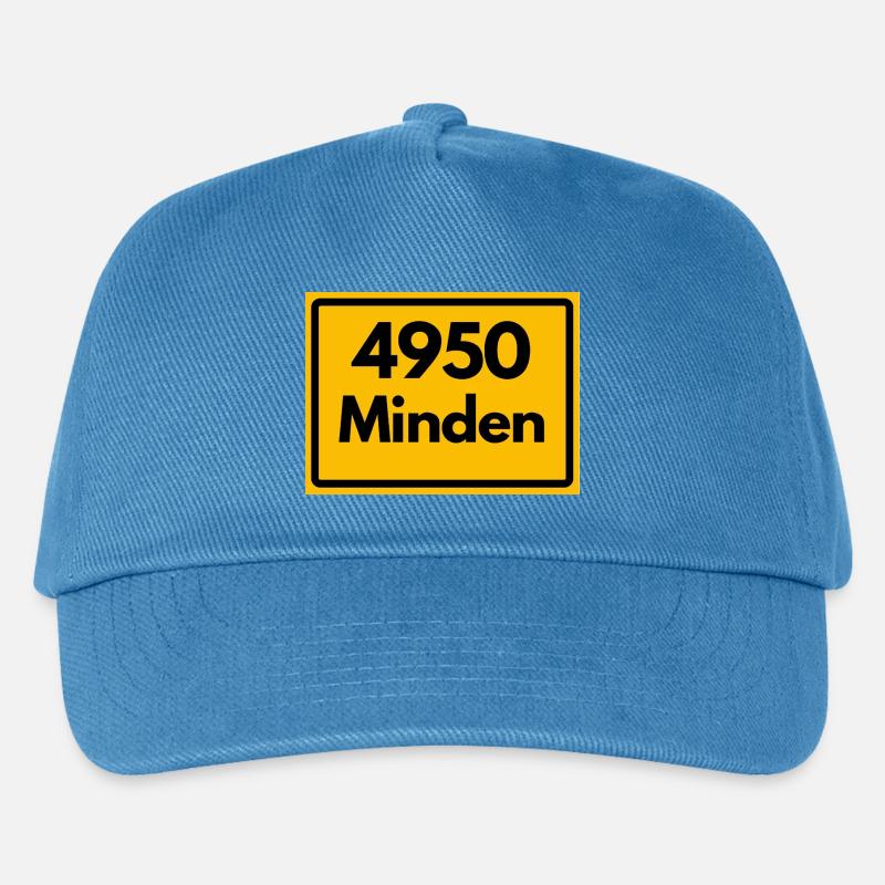 ALTE POSTLEITZAHL PLZ RETRO 4950 MINDEN - Kinder Basecap - Pfauenblau