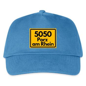 ALTE POSTLEITZAHL PLZ RETRO 5050 PORZ AM RHEIN - Kinder Basecap - Pfauenblau - Vorne