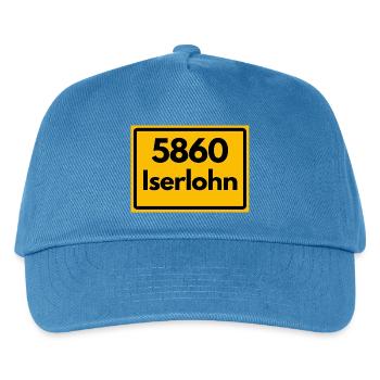 ALTE POSTLEITZAHL PLZ RETRO 5860 ISERLOHN - Kinder Basecap - Pfauenblau - Vorne