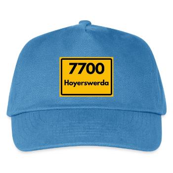 ALTE POSTLEITZAHL PLZ, SACHSEN 7700 HOYERSWERDA - Kinder Basecap - Pfauenblau - Vorne